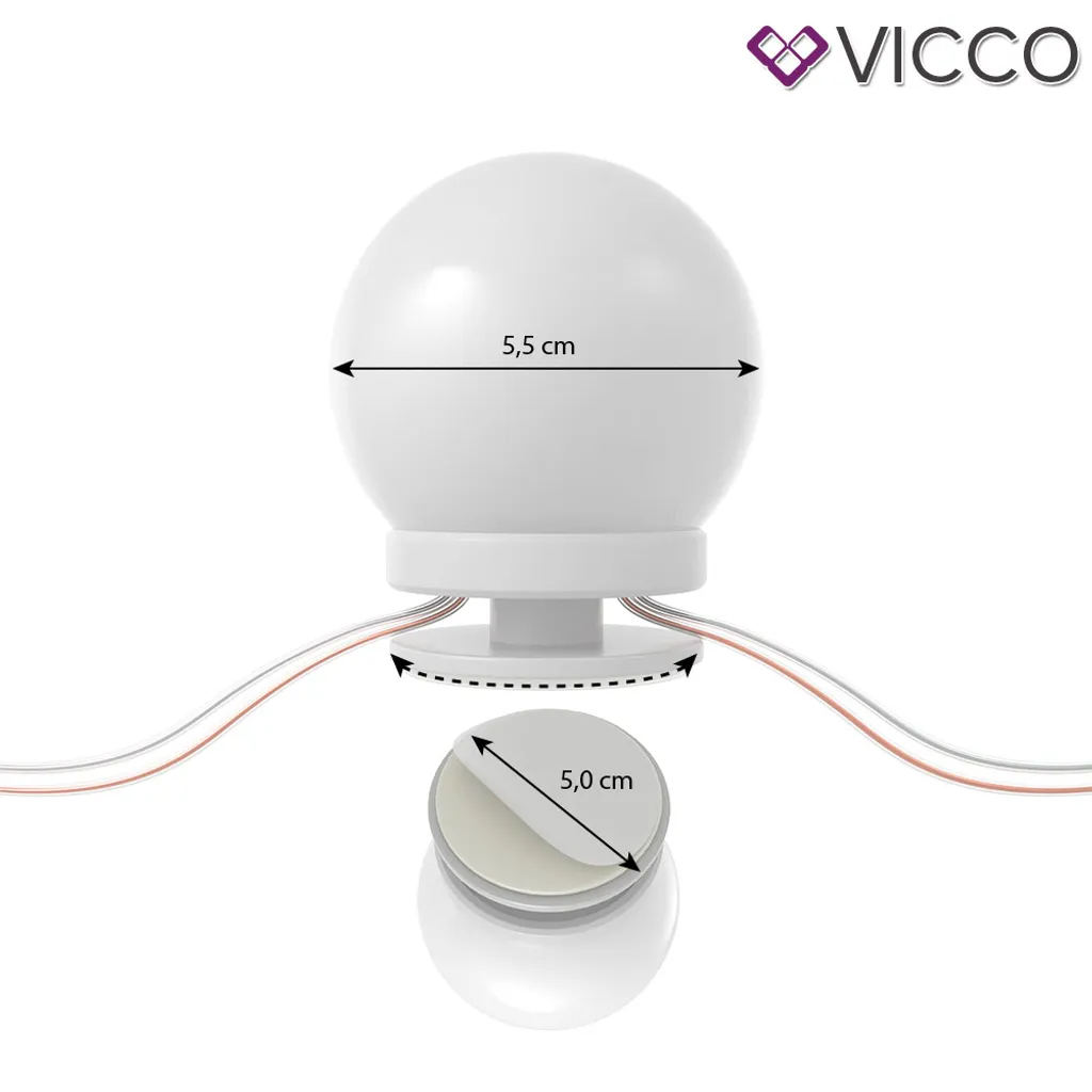 Vicco Schminktisch Lilli Frisiertisch Kommode Frisierkommode Spiegel Weiß Inklusive Hocker Und LED-Lichterkette – Bild 9