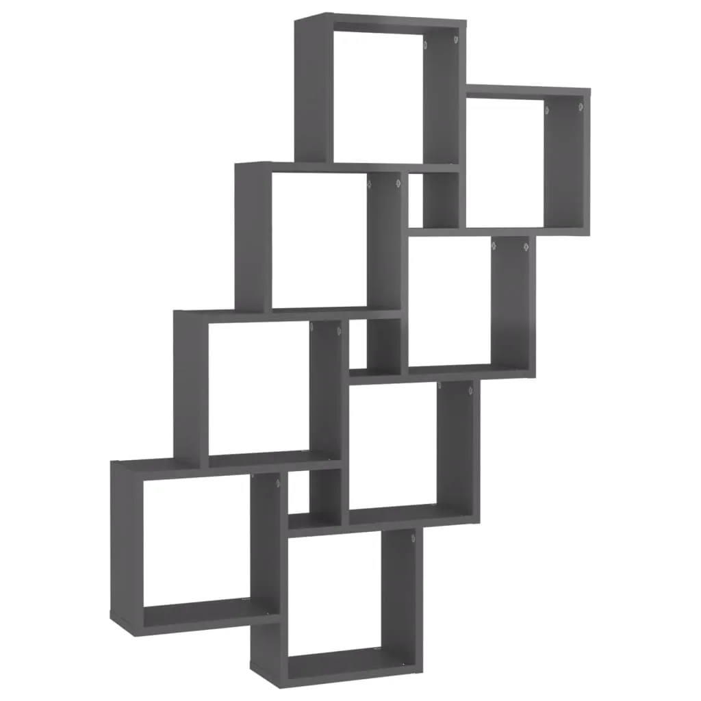 VidaXL Würfelregal Hochglanz-Grau 90x15x119 Cm Holzwerkstoff