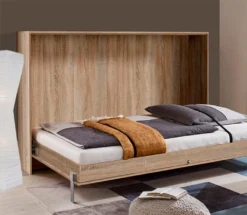 Schrankbett Juist Tagesbett Funktionsbett 120x200cm Eiche Sägerau Horizontal