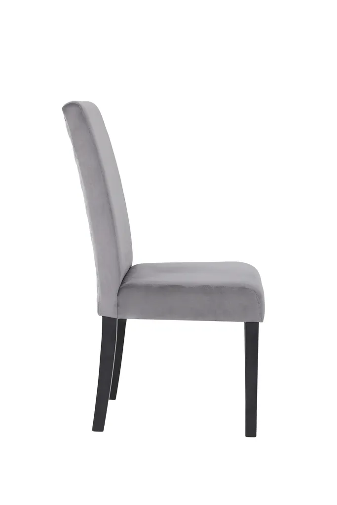 ByLIVING Esszimmerstuhl Silvio 2er-Set, Samt Bezug In Grau Mit Rautensteppung, Gestell Rubberwood Schwarz – Bild 5