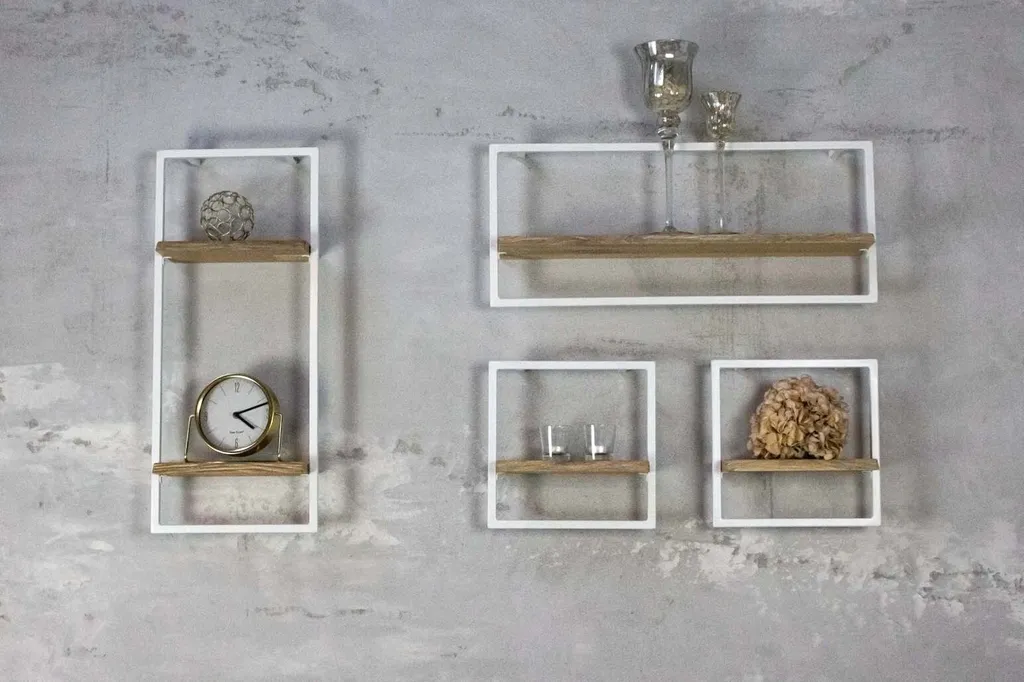 4-tlg. Wandregale In Weiß Gerahmt Mit Baumkante Von Holz4home® – Bild 3