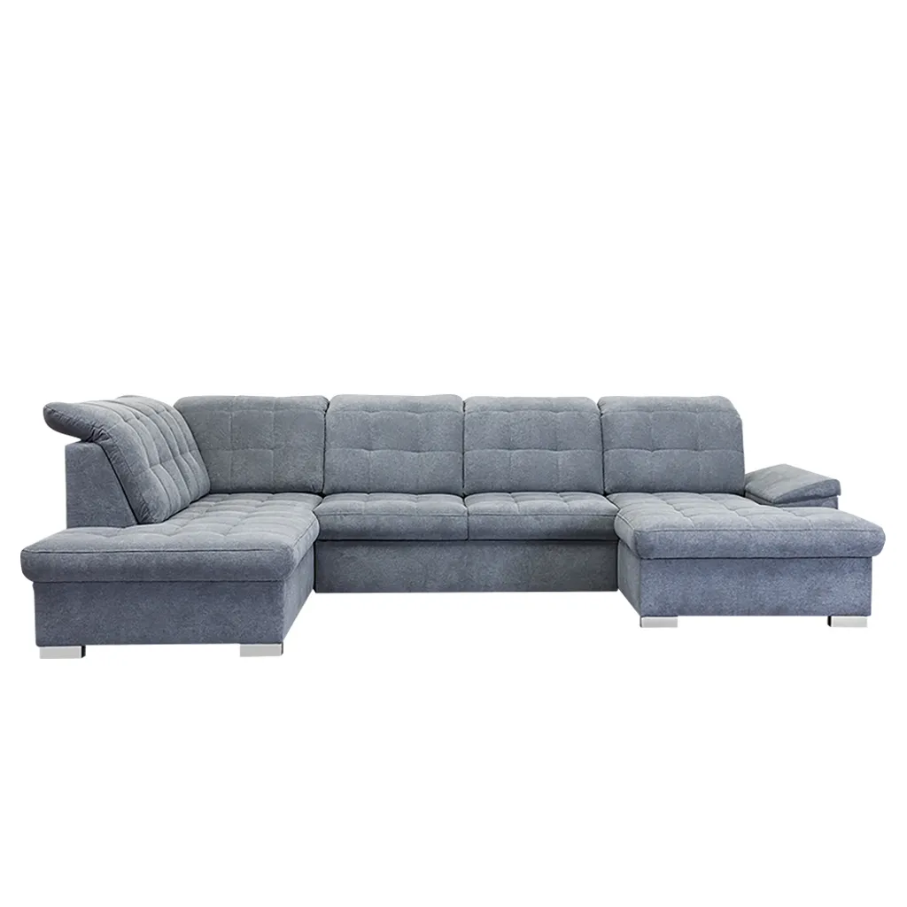 Selsey - Sofa In U-Form / Wohnlandschaft JAMAAL In Grau, Regulierbare Rückenlehne, Schlaffunktion, Bettkasten, Ottomane Rechts, 330 Cm – Bild 2
