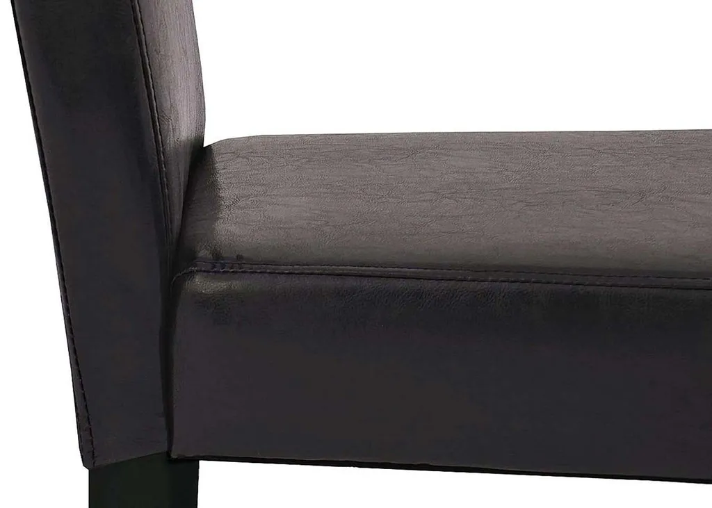 4er-Set Esszimmerstuhl HWC-J99, Küchenstuhl Stuhl Polsterstuhl, Holz Kunstleder Braun, Schwarze Beine – Bild 6