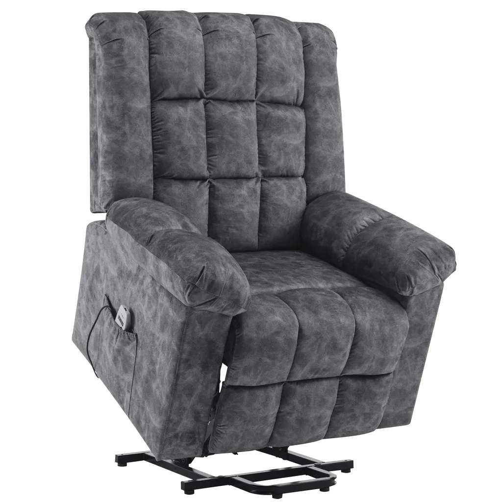 Merax TV-Sessel Elektrischer Aufstehhilfe Fernsehsessel Relaxsessel Mit Liegefunktion, Wärmefunktion Und Massagefunktion, Massagesessel Inkl. Timer Und Fernbedienung, Grau – Bild 12
