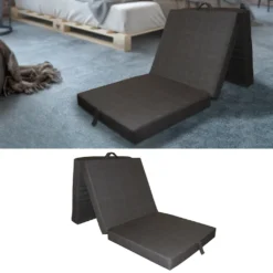 VitaliSpa Faltmatratze ANTHRAZIT 190 X 70 X 10 Cm Polyester Baumwolle