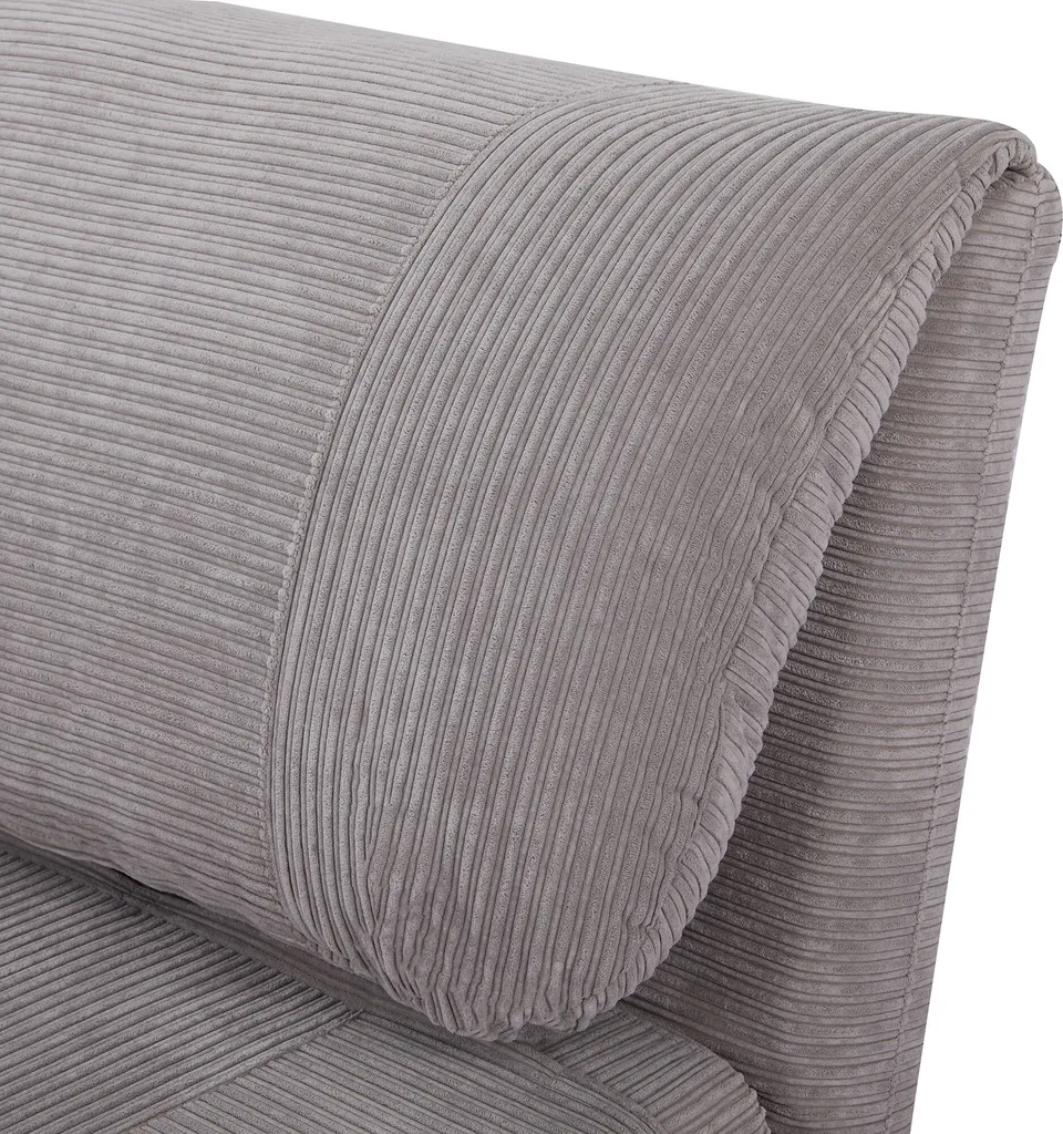 HOMCOM 2-in-1 Schlafsofa Schlafsessel Verstellbar Klappmatratze Gästebett ,Chaiselongue Im Cord-Optik, Für Schlafzimmer, Wohnzimmer Hellgrau 82 X 89 X 83 Cm – Bild 7