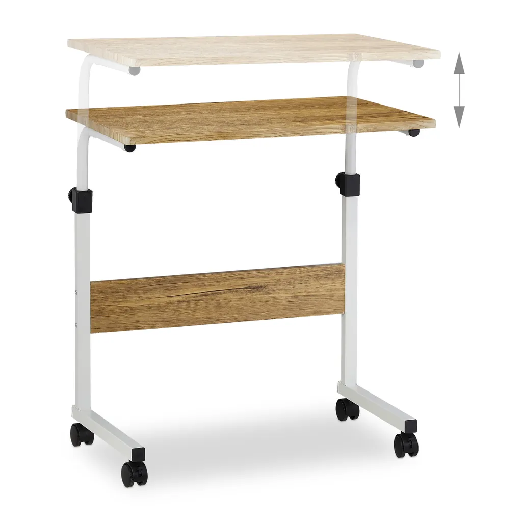 Relaxdays Laptoptisch Höhenverstellbar Mit Rollen – Bild 3
