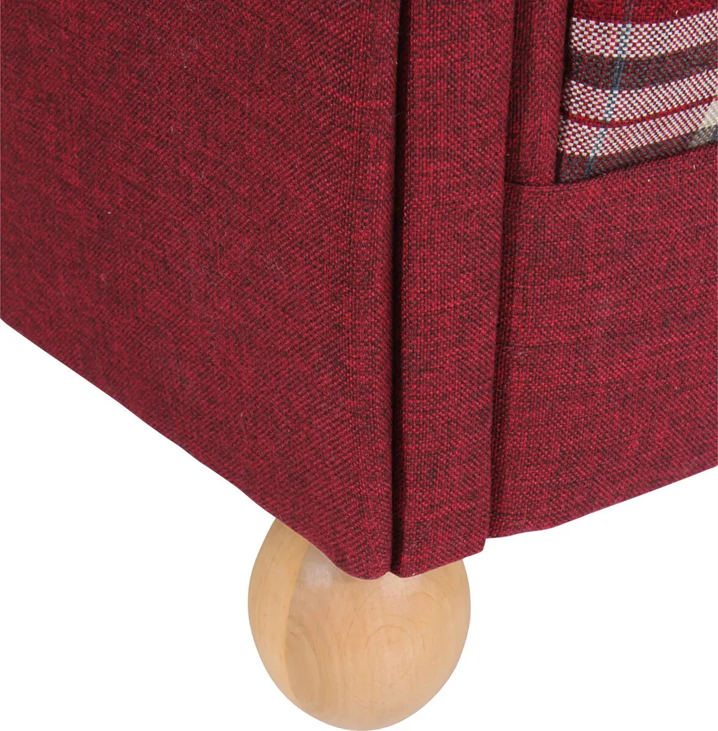 Max Winzer Ohrenbackensessel Monarch Flachgewebe Rot – Bild 7