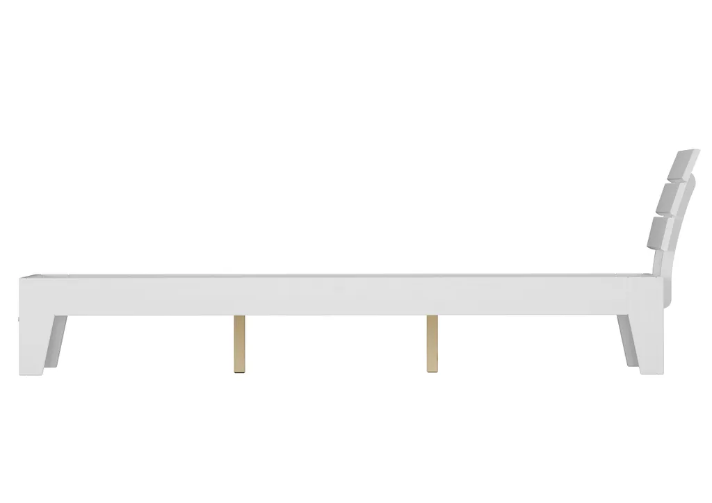 Weißes Doppelbett In Überlänge 140x220 Bettgestell Holzbett Massivholz Kiefer Weiß V-60.54-14-220Wohne Zubehör – Bild 8