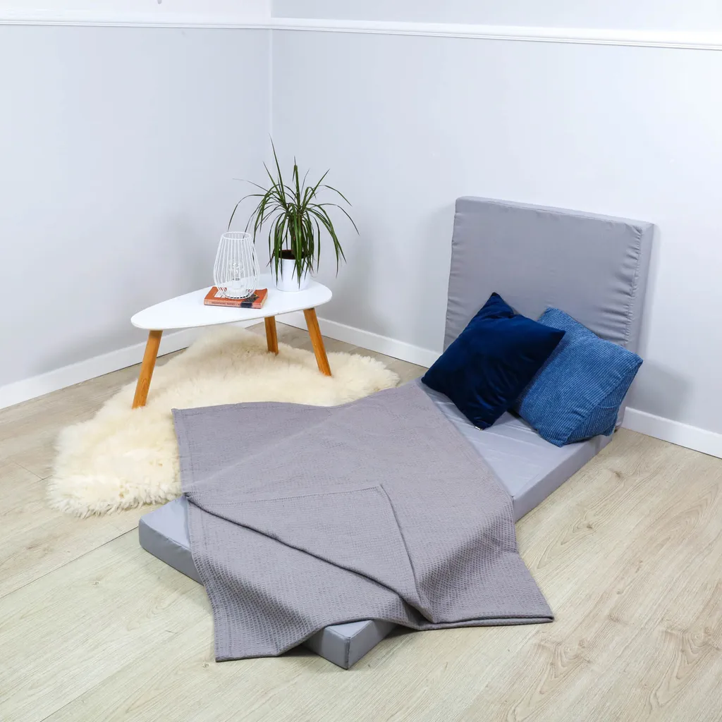 Gästebett Matratze Klappmatratze 195x65x8 Cm - Gästematratze Klappbar Foldable Mattress Faltmatratze Mit Abnehmbarem Bezug Bodenmatratze Grau – Bild 5