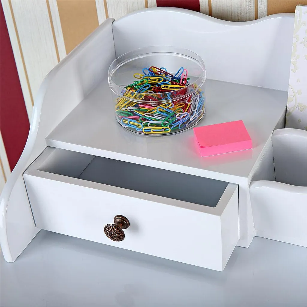 Mucola Antiker Sekretär In Weiß Schreibtisch Schminktisch Shabby Chic Landhausstil Schreibsekretär Computertisch Arbeitstisch Tisch – Bild 4