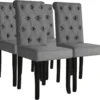 VidaXL Esszimmerstühle 4 Stk. Dunkelgrau Stoff