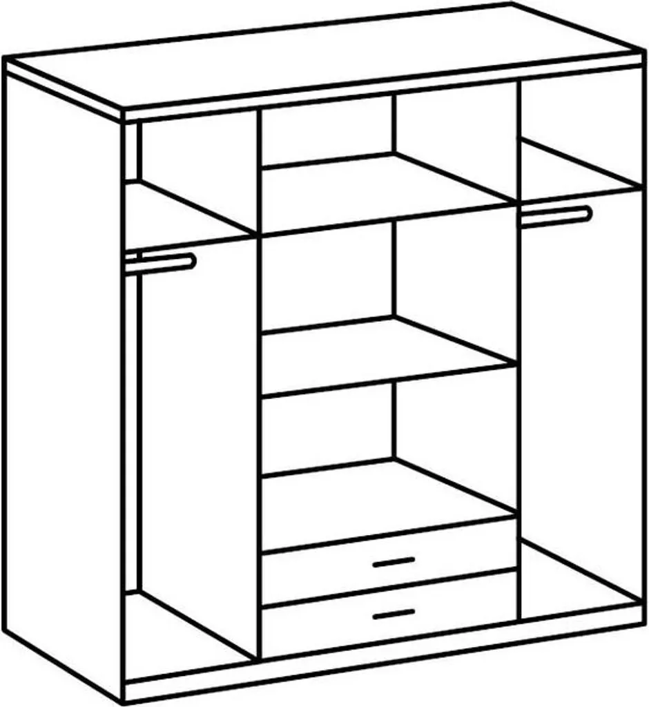 Cork 4-türiger Kleiderschrank Mit Spiegel Plankeneiche / Graphit – Bild 4