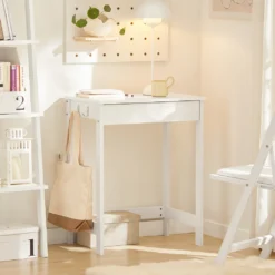 SoBuy Schreibtisch Mit Einer Schublade Und 2 Haken,Computertisch, FWT43-W