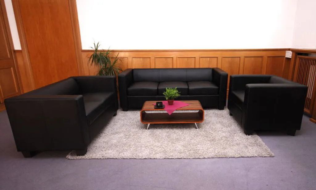 2er Sofa Lille, Kunstleder Schwarz – Bild 5