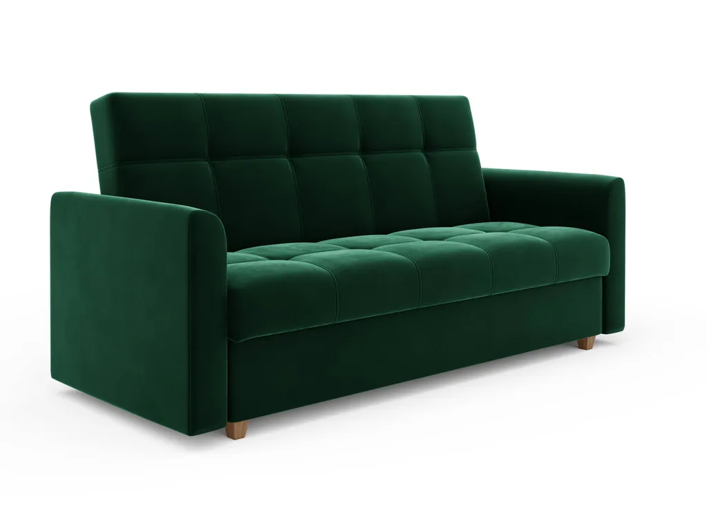 FURNIX Sofa 3-Sitzer-Schlafsofa LENTIS, Polstercouch Mit Bettkasten Grün IT10 – Bild 2