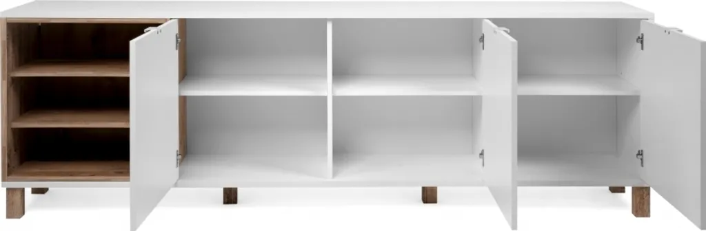 TV Board Lowboard Fernseher Kommode Sideboard Ca. 200 Cm MENORCA 57A Weiß / Old Style – Bild 2