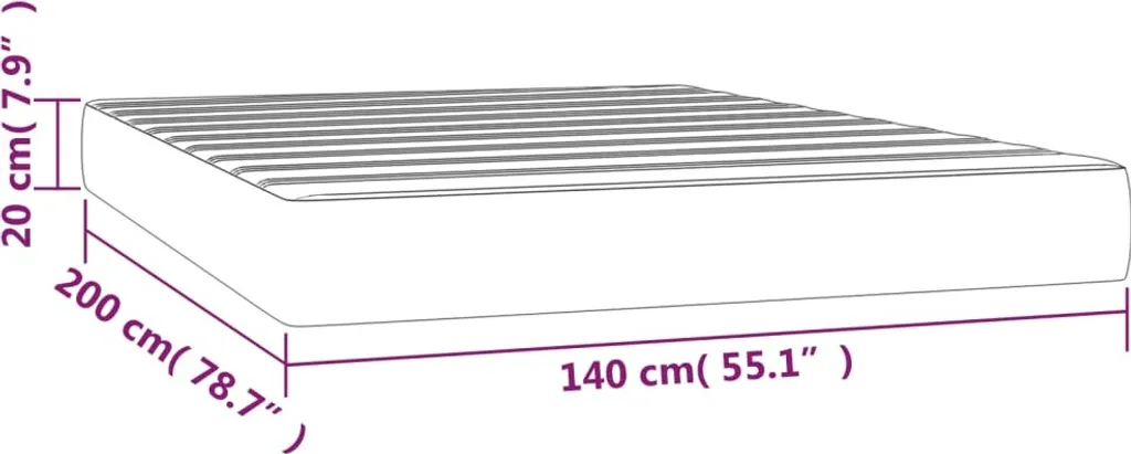 VidaXL Taschenfederkernmatratze Blau 140x200x20 Cm Stoff – Bild 7