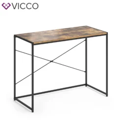 Vicco Schreibtisch Fyrk Schwarz Natur 100 X 75 X 45 Cm Holzwerkstoff Metall