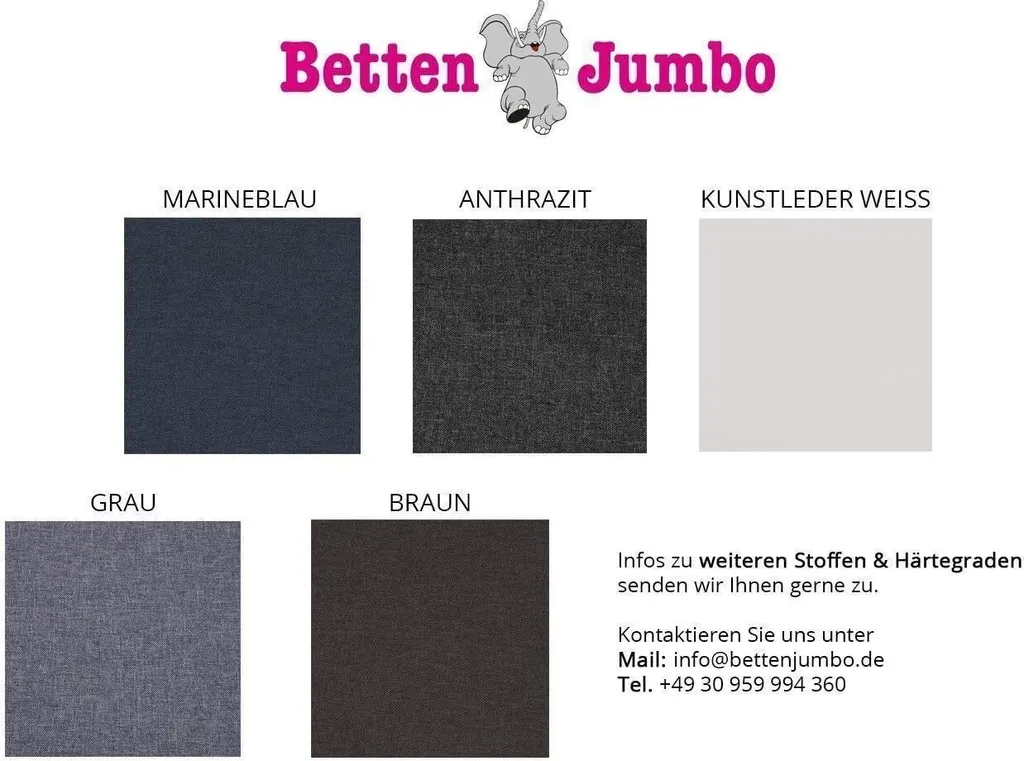 King Boxspringbett 180x200 Cm 7-Zonen Taschenfederkernmatratze Und Visco-Topper | Farbe: Anthrazit, Härtegrad H3 – Bild 7