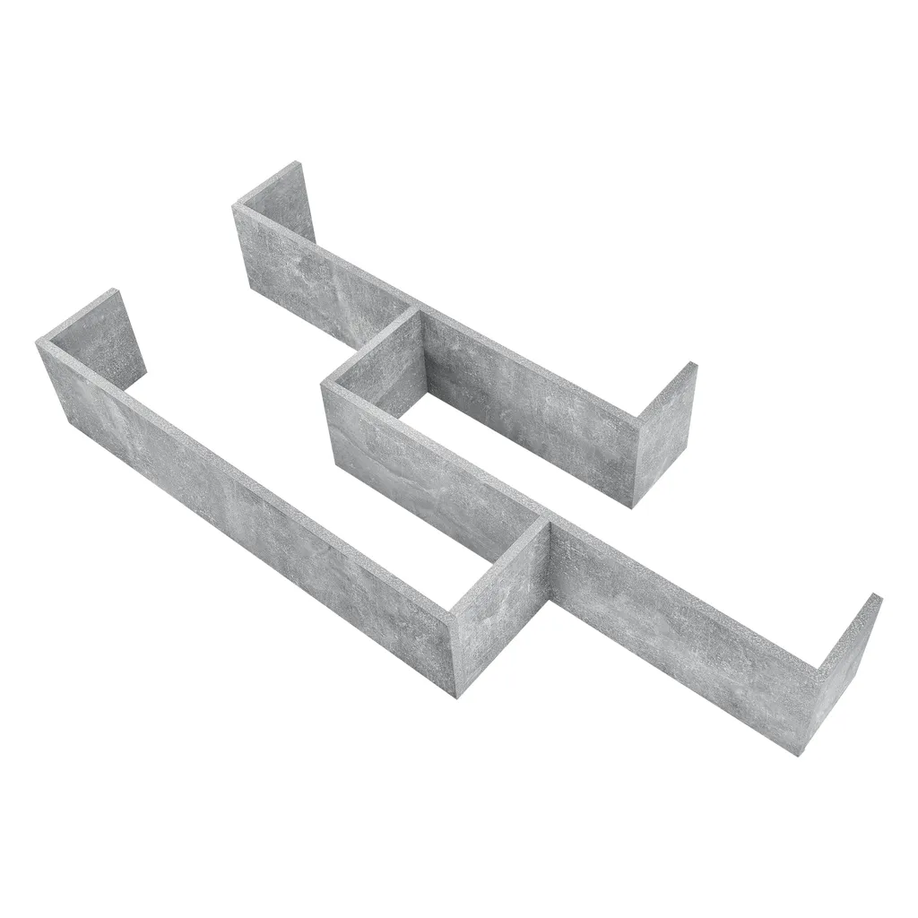 Wandregal Grimstad 119 X 18 X 55 Cm Bücherregal Hängeregal Mit 3 Ablageflächen Bis 14 Kg Spanplatte Betonoptik – Bild 4