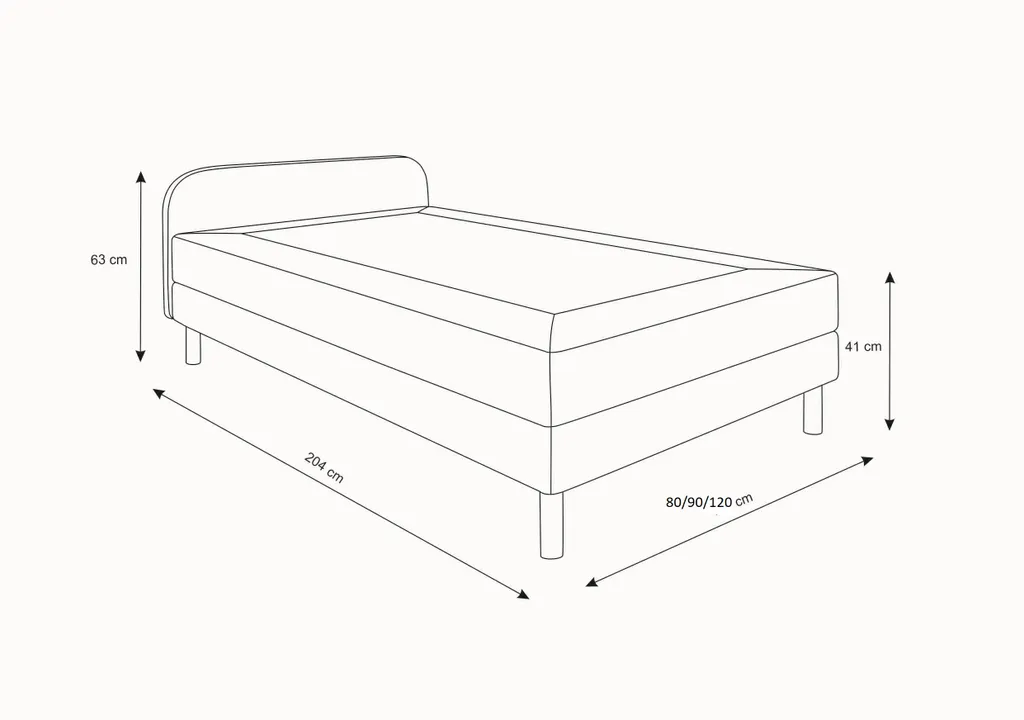 FURNIX Bett HIPO II 120x200cm Mit Bonell-Federung Kopfteil Und H2-Matratze CO160 – Bild 6