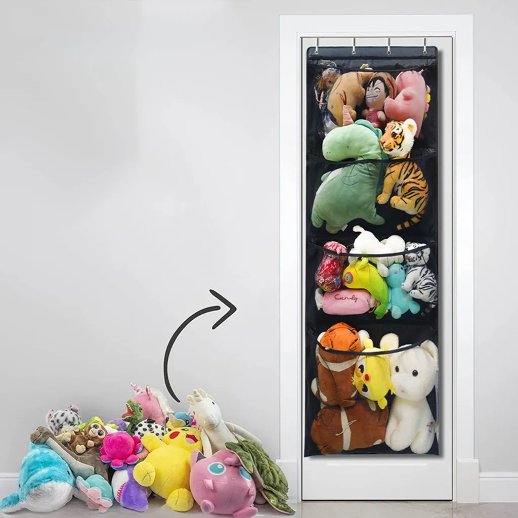 Multifunktionale Hängen Aufbewahrungstasche Veranstalter Wandschrank Mit 4 Haken Für Spielzeug Organizer Kinderzimmer Badezimmer Tür Küche – Bild 4