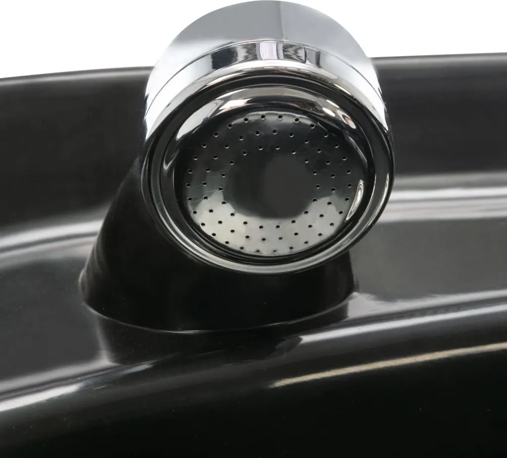 VidaXL Friseurstuhl Mit Waschbecken Schwarz Kunstleder – Bild 8