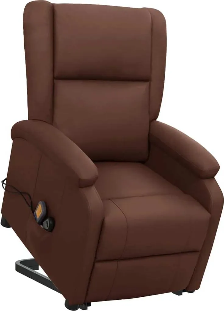 VidaXL Massagesessel Mit Aufstehhilfe Braun Kunstleder