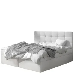 Mirjan24 Boxspringbett Luanda, Doppelbett Mit Zwei Bettkästen Und Matratze, Ehebett (Farbe: Soft 017, Größe: 180x200 Cm)