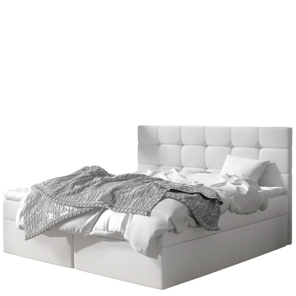 Mirjan24 Boxspringbett Luanda, Doppelbett Mit Zwei Bettkästen Und Matratze, Ehebett (Farbe: Soft 017, Größe: 180x200 Cm)