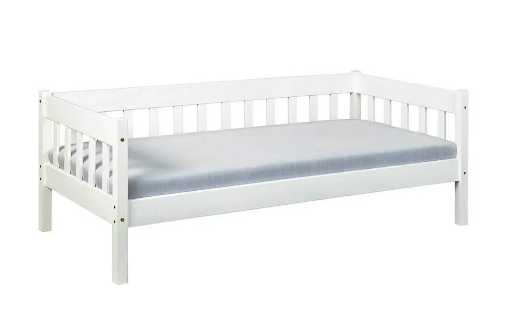 Sofabett Einzelbett SINTRO 90 X 200 Cm Kiefer Massivholz Weiß Lackiert