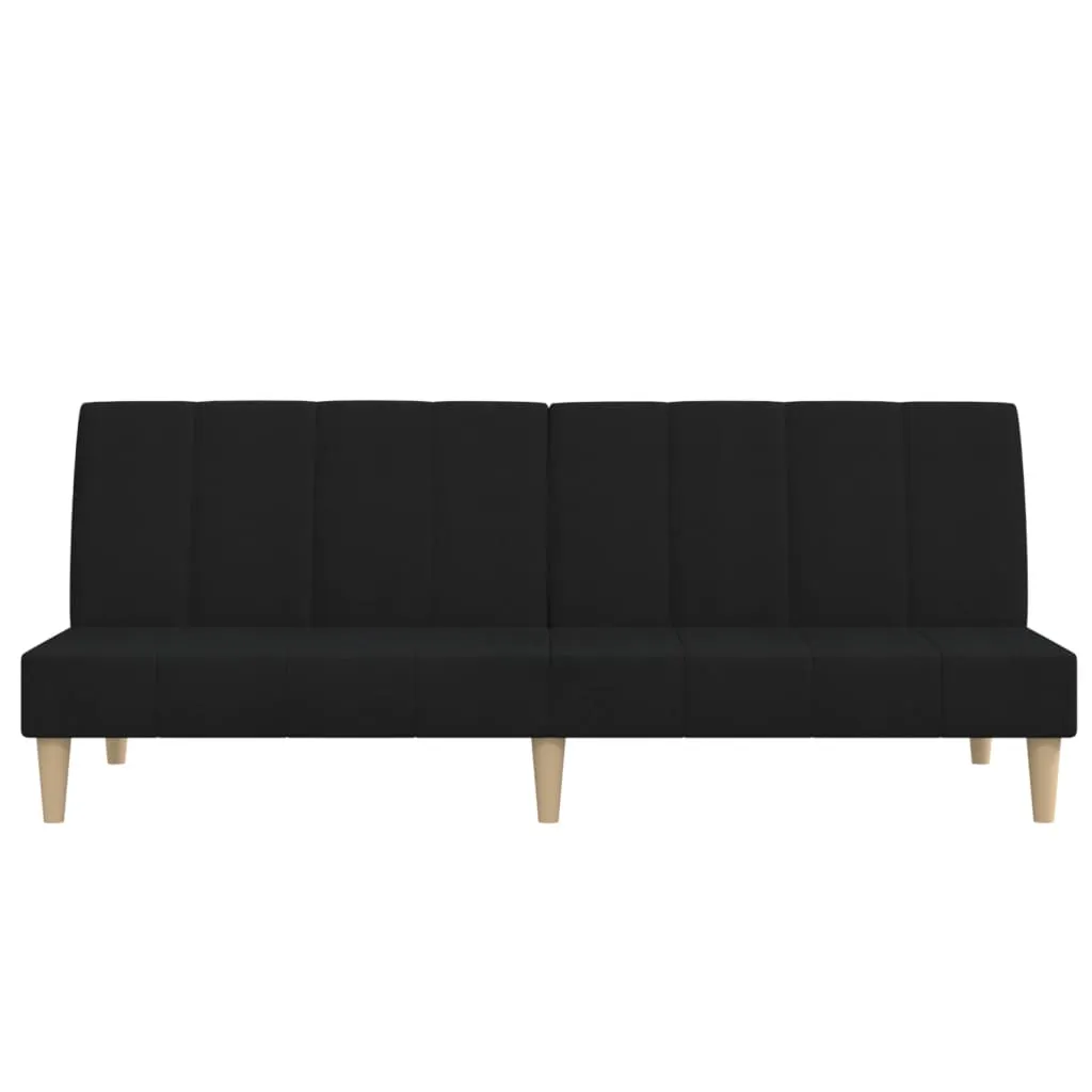 VidaXL Schlafsofa 2-Sitzer Schwarz Stoff – Bild 4