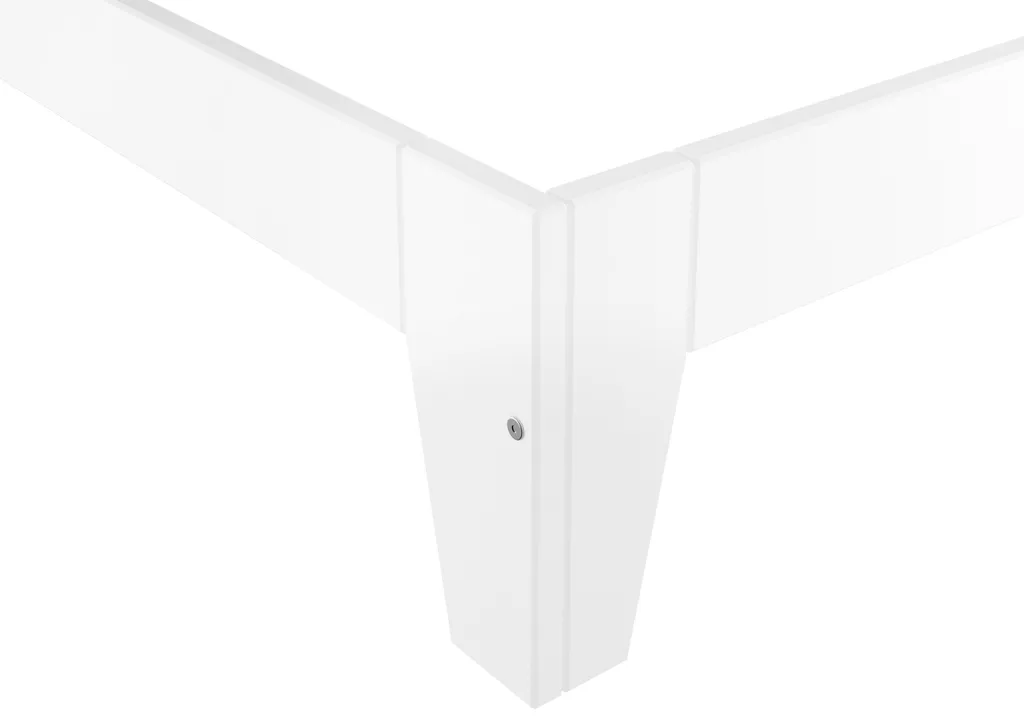 Weißes Doppelbett In Überlänge 140x220 Bettgestell Holzbett Massivholz Kiefer Weiß V-60.54-14-220Wohne Zubehör – Bild 7