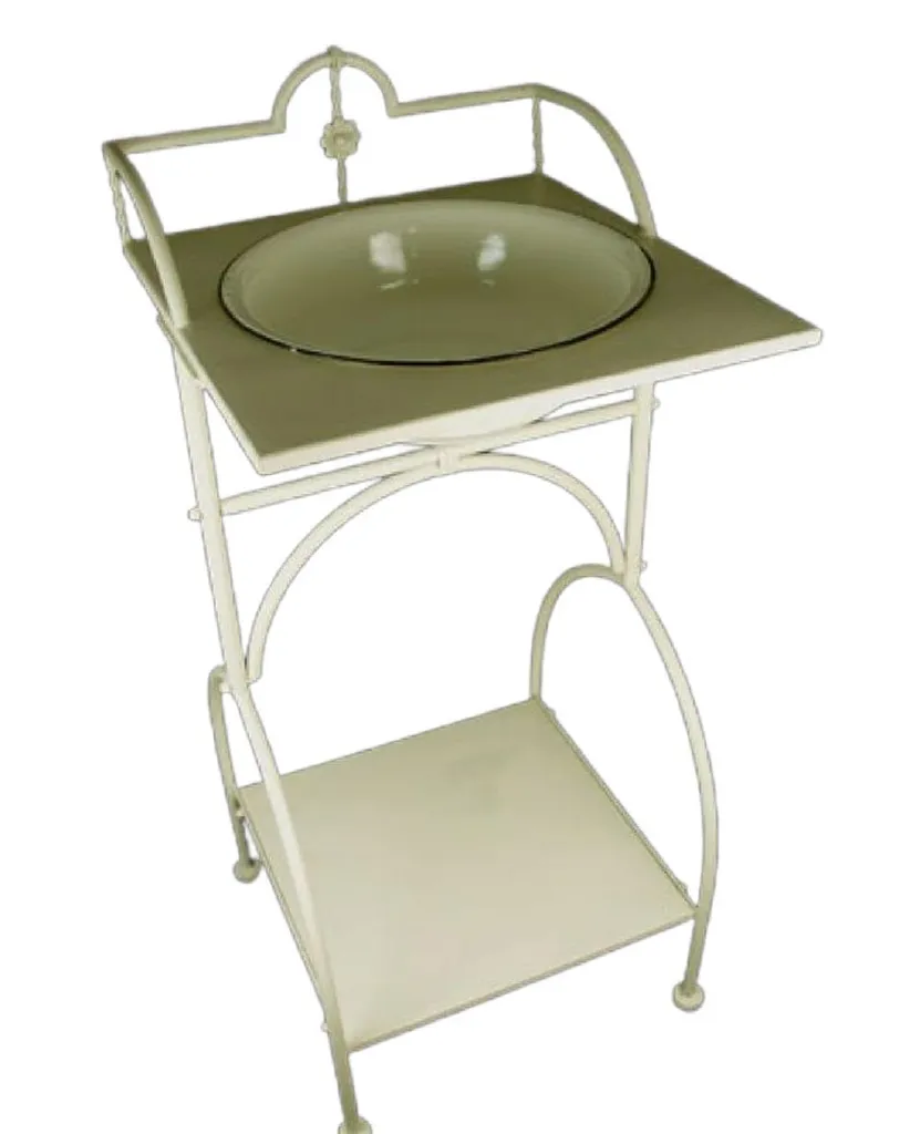 Waschtisch, Waschtischset, Badezimmertisch Mit Schüssel Und Kanne Aus Emaille – Bild 5