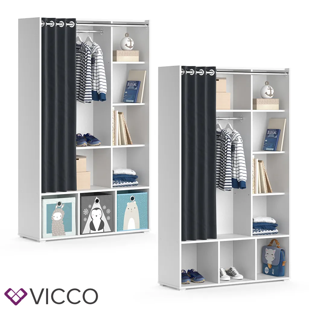 Vicco Kinderkleiderschrank Luigi Weiß 104,4 X 173,8 X 35 Cm Holzwerkstoff – Bild 7