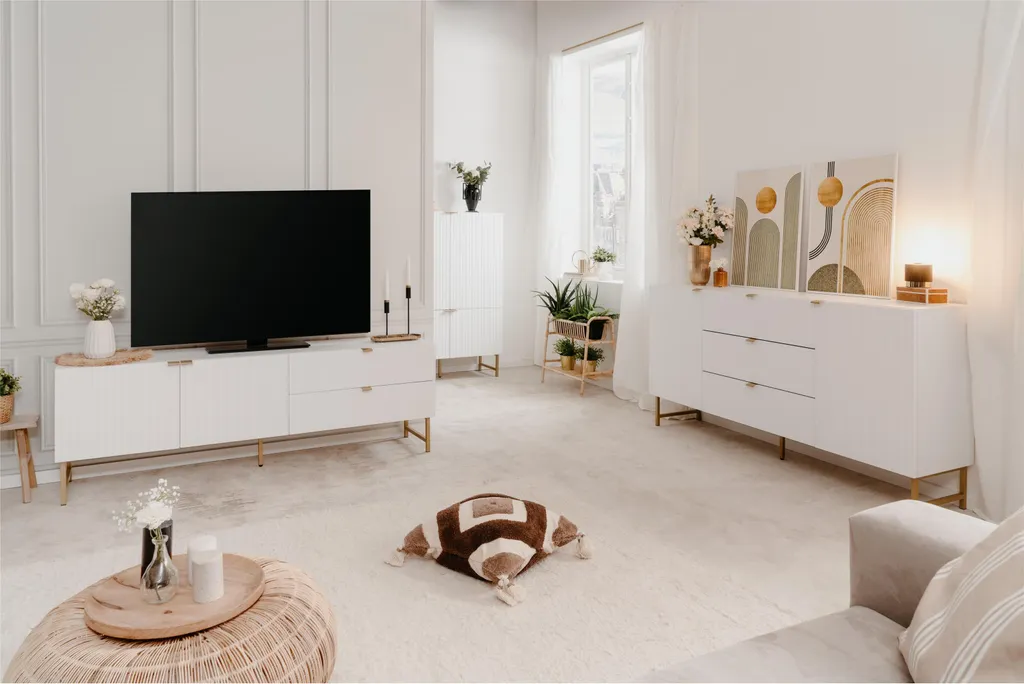 TV-Lowboard Fernsehtisch Unterschrank HiFi Element Wohnzimmerschrank "Elwood I" – Bild 11