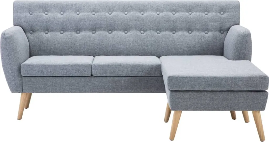 VidaXL Sofa In L-Form Stoffbezug 171,5 X 138 X 81,5 Cm Hellgrau – Bild 3