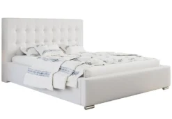 GRAINGOLD Polsterbett 160x200 Cm Artis - Boxspringbett, Doppelbett Mit Lattenrost - Glamour Bett - Weiß