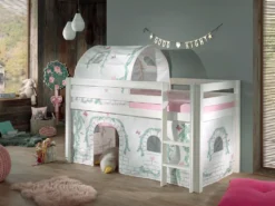 Spielbett Pino Mit Textilset Vorhang Und Tunnel "Birdy"