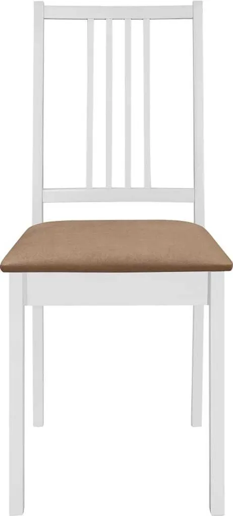 VidaXL Esszimmerstühle Mit Polstern 2 Stk. Weiß Massivholz – Bild 3