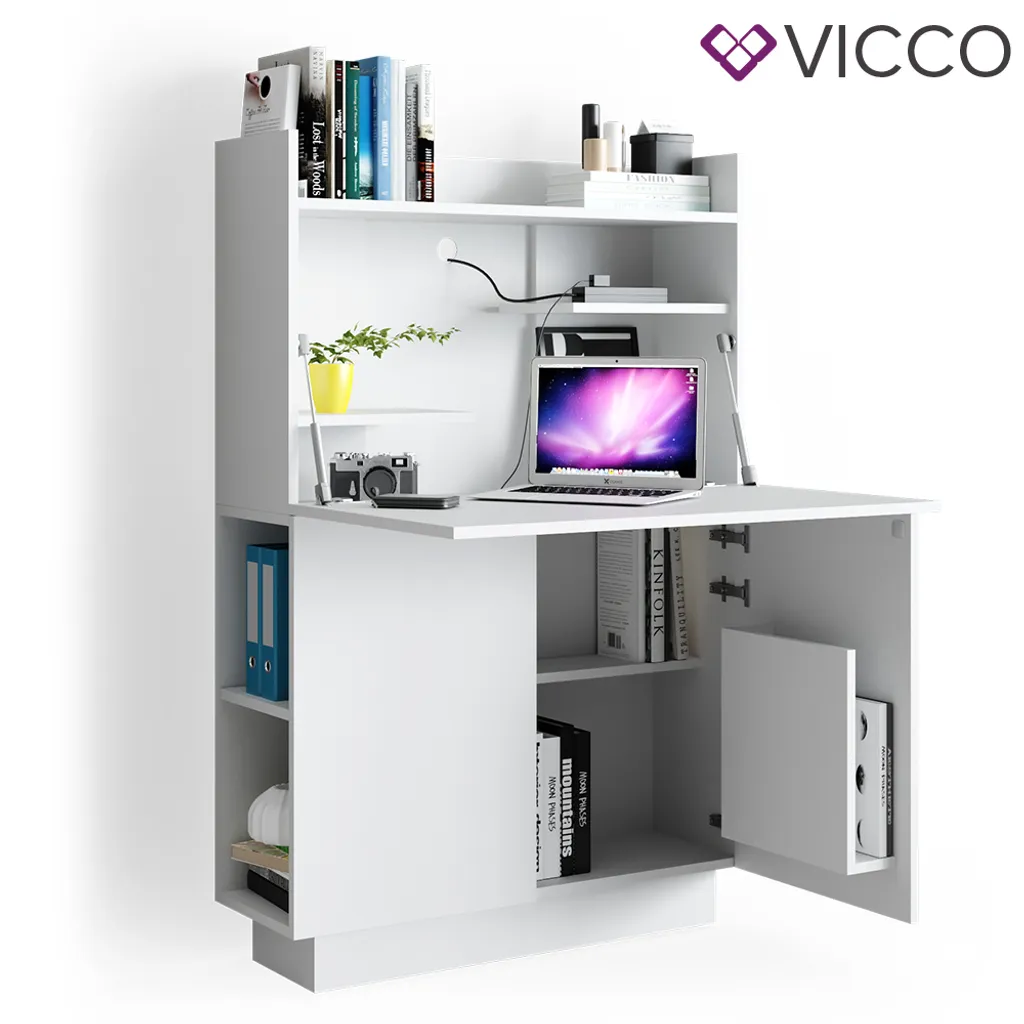 Vicco Schrankschreibtisch Alena Weiß 85 X 118,9 X 27 Cm Holzwerkstoff – Bild 7