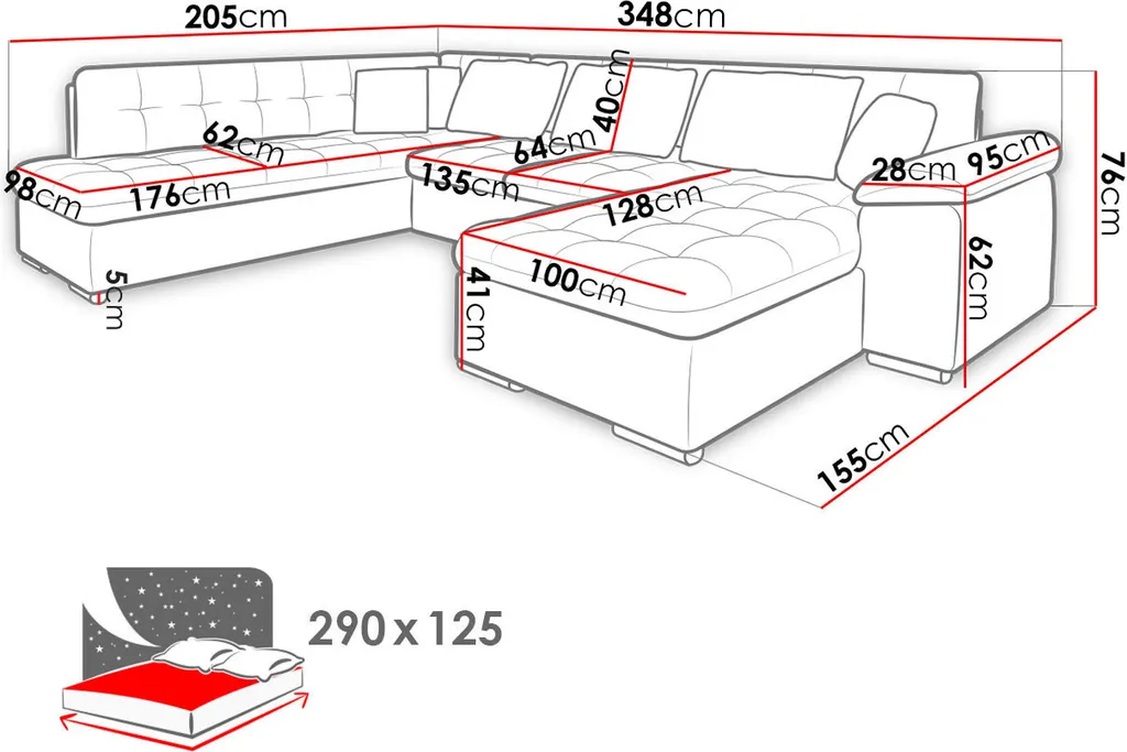 Mirjan24 Ecksofa Niko Bis, Bettkasten Und Schlaffunktion, Sofa Vom Hersteller, Polstergarnitur (Kronos 07 + Kronos 02 + Kronos 07, Seite: Rechts) – Bild 14