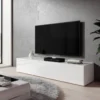 Furnix TV-Kommode Lowboard Zibo 160 Cm 3 Ablagen Mit Klappen Weiß Glänzend
