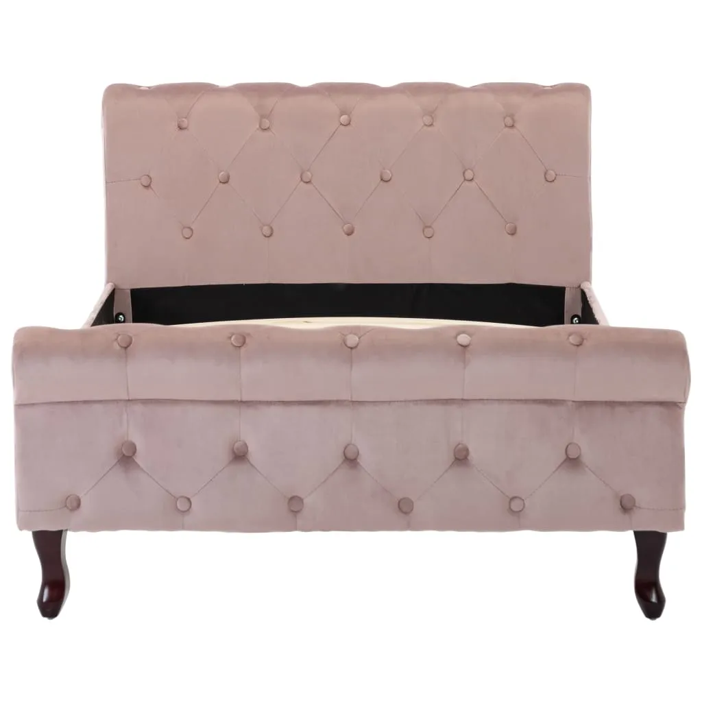 VidaXL Bettgestell Rosa Samt 100 X 200 Cm – Bild 3