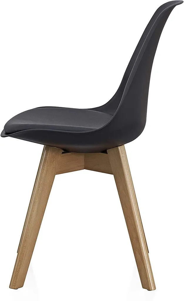 Esszimmerstuhl -4 Stück-Esszimmerstühle - Schalenstuhl - Gestell Aus Buchenholz - Schwarz – Bild 4