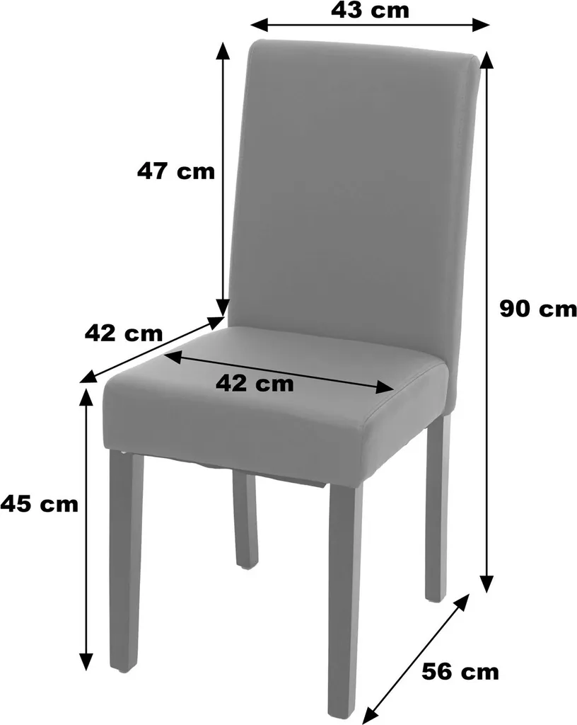 Esszimmerstuhl Littau, Küchenstuhl Stuhl, Leder Weiß, Helle Beine – Bild 2