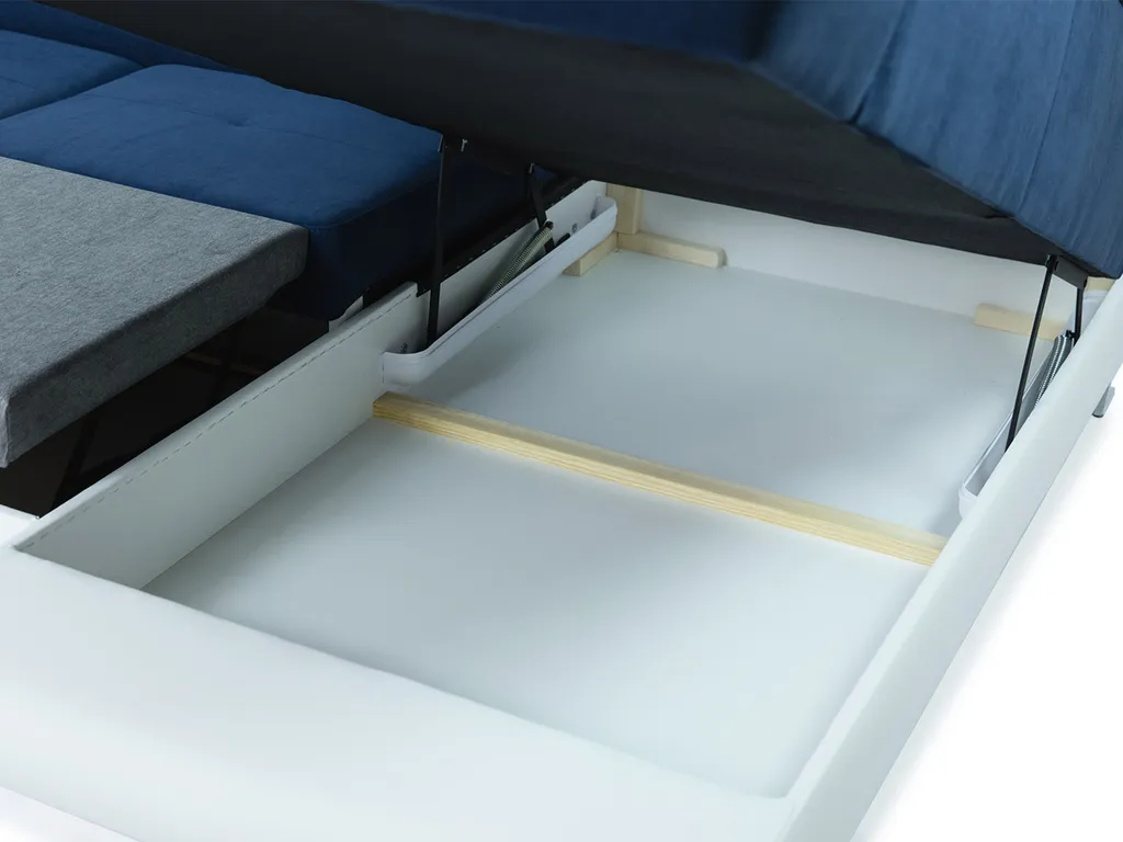 Mirjan24 Ecksofa Cotere Bis, Eckcouch Mit Bettkasten, U-Form Schlafsofa Vom Hersteller, Wohnlandschaft (Uttario Velvet 2979 + Senegal 825, Seite: Rechts) – Bild 7