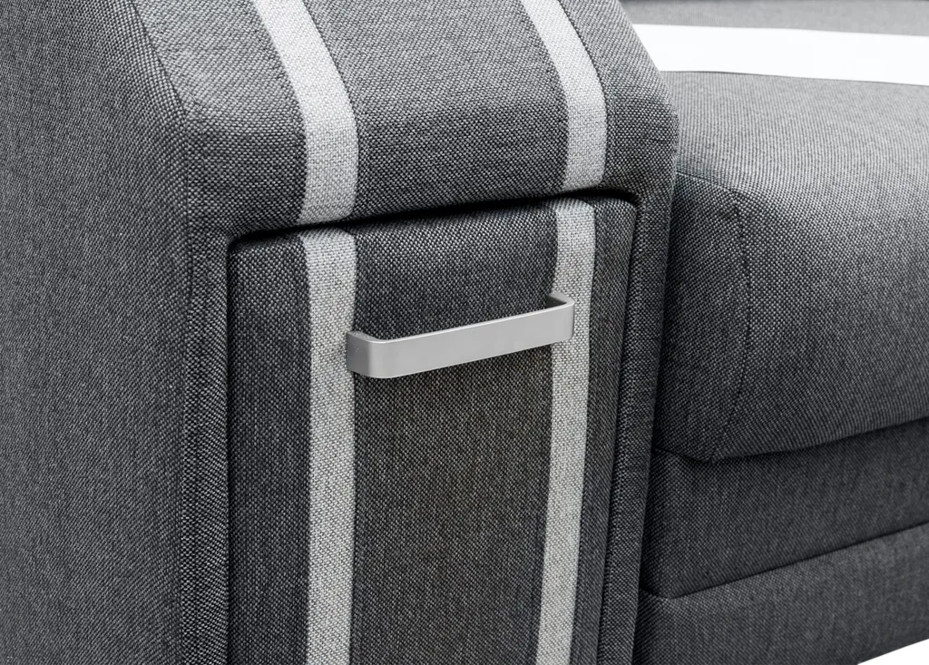 Ecksofa Wohnzimmer – Wohnlandschaft Mit Hocker Und Minibar - L-form Couch Mit Schlaffunktion - Gemütlich Schlafsofa - AVATAR - Braun Und Beige – Bild 3