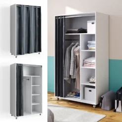 Vicco Kleiderschrank Doros Weiß 100 X 168 X 50 Cm Holzwerkstoff